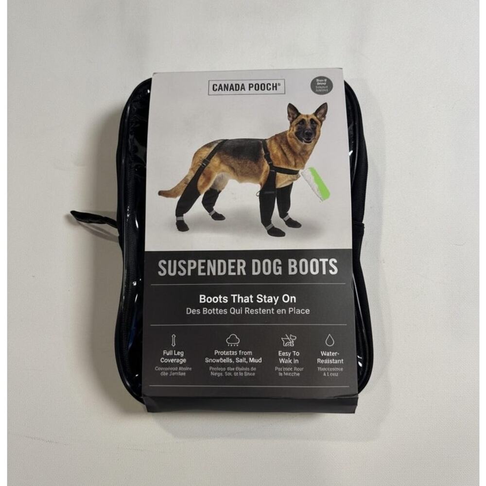 Canada Pooch Suspender Boots Dog Boots Black Size 3 Short